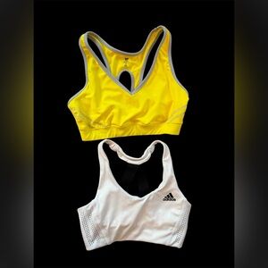 Bundle of Vibrant Yellow and Classic White Sports Bras - Size XS & S